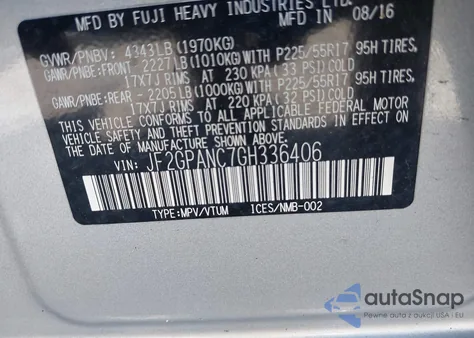 2016 Subaru Crosstrek 2.0I Limited из США, поврежденный, VIN JF2GPANC7GH336406